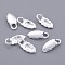 Brass Glue-on Flat Pad Bails, for DIY Jewelry Making Crafts, Leaf Shape, Silver Color Plated, Nickel Free, about 6mm wide, 14mm long, 1mm thick, hole: 2.5mm