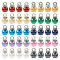 100Pcs 10 Colors ABS Plastic Imitation Pearl Charms, with Resin Rhinestone, Round Charm, Platinum, 13x8mm, Hole: 3mm, 10pcs/color