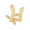 Brass Crystal Rhinestone Letter Links Connector Charms, Real 18K Gold Plated, Letter H, 16x13x4mm, Hole: 1.2mm and 1.5mm