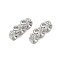 Brass Micro Pave Clear Cubic Zirconia Spacer Bars, Flower Links, Cadmium Free & Nickel Free & Lead Free, Platinum, 2.5x10x4mm, Hole: 1.2mm