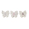 Brass Micro Pave Cubic Zirconia Beads, Butterfly, Lead Free & Cadmium Free, Long-Lasting Plated, Silver, 14.5x15.5x5.5mm, Hole: 1.2mm