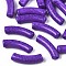 Opaque Crackle Acrylic Beads, Curved Tube, Dark Violet, 32x10x8mm, Hole: 1.8mm
