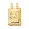 Brass Micro Pave Cubic Zirconia Pendants, Cadmium Free & Nickel Free & Lead Free, Rectangle, Heart, 28.5x17.5x4mm, Hole: 4.5x3mm