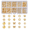 300Pcs 10 Styles Barrel Plating Alloy Beads, Star & Flat Round & Lantern & Rondelle & Rose & Butterfly & Square & Rectangle, Light Gold, 4~7x4~7x2~5mm, Hole: 1.2~16mm, 30pcs/style