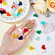 SUPERFINDINGS 38Pcs 19 Colors Acrylic Heart Stud Earring Findings FIND-FH0007-21-4