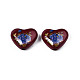Flower Printed Opaque Acrylic Heart Beads SACR-S305-28-L02-2