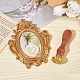 Латунная восковая печать с деревянной ручкой AJEW-WH0412-0037-5