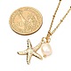 Colliers pendentif étoile de mer et hippocampe et coquillage pour adolescente femme NJEW-JN03715-01-10