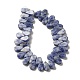 Natürliche blaue Fleck Jaspis Perlen Stränge G-B064-B59-3