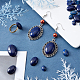 Superfindings 2 style cabochons de jaspe bleu naturel et lapis-lazuli G-FH0001-43-2
