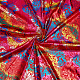 Fingerinspire 1.1 mètre 62.2 pouces de large hologramme rouge tissu motif fleur de phénix bronzant tissu polyester tissu par cour pour coudre tissu floral coloré pour bricolage artisanat travail manuel vêtements décor DIY-WH0032-98B-1