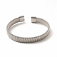 304 brazalete abierto con forma de cadena de serpiente plana de acero inoxidable para mujer BJEW-C0033-05-3