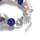 Bracelets en pierres naturelles mélangées et perles de lapis-lazuli (teintes) BJEW-JB04163-02-3