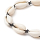 Armband aus geflochtenen Perlen aus Naturmuschel und synthetischem Türkis für Damen BJEW-JB09245-4