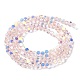 Transparentes perles de verre de galvanoplastie brins GLAA-Q099-A01-10-2