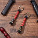 Delorigin 2 Stück 2 Farben handgefertigter Spartan-Nylon-Fallschirmschnur-Schlüsselanhänger für Männer KEYC-DR0001-13-3