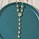 Ожерелья из латуни с прозрачными кубическими цирконами и паве NJEW-G183-06G-02-3