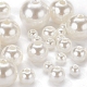497個5スタイル模造真珠アクリルビーズ  染め  ラウンド  乳白色  4~12x3.5~11.5mm  穴：1~2.7mm OACR-YW0001-08-7