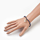 Stretch-Charm-Armbänder mit natürlichen Lapislazuli-Perlen (gefärbt). BJEW-JB03857-02-3