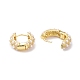 Plastic Imitation Pearl Beaded Hoop Earrings with Crystal Rinestone EJEW-F306-03G-3