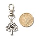 Porte-clés en alliage de style tibétain arbre de vie HJEW-JM00560-02-4