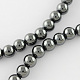Non-magnetic Synthetic Hematite Beads Strands G-Q892-01-6mm-2