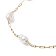 Glass Pearl Gourd Beaded Link Chain Anklet AJEW-AN00532-4