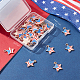 Sunnyclue 1 scatola ciondoli bandiera americana ciondoli patriottici giorno dell'indipendenza usa stelle e strisce fascino 4 luglio smalto stella fascini per la creazione di gioielli orecchino di fascino braccialetto collana portachiavi artigianato fai da te ENAM-SC0003-15-6