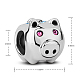 TINYSAND Pig Rhodium Plated 925 Sterling Silver Cubic Zirconia European Beads TS-C-050-2