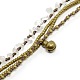 Retro lässigen Stil Baumwolle Wachsschnur antike Bronze Messing runden Perlen mehradrige mehrschichtige Armbänder BJEW-O044-04B-3