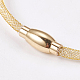 真鍮のメッシュネックレス  ガラスラインストーンとマグネット留め具付き  ゴールドカラー  17.5インチ（44.5cm） NJEW-G309-01G-2