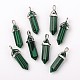 Dyed Synthetic Malachite Pointed Pendants G-F295-03D-3