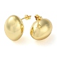 Oval Brass Stud Earrings for Women EJEW-A034-05G-2
