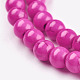 1 Strand Dyed Fuchsia Round Synthetic Turquoise Beads Strands X-TURQ-G106-6mm-02K-3