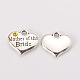 Wedding Theme Antique Silver Tone Tibetan Style Alloy Heart with Mother of the Bride Rhinestone Charms TIBEP-N005-18E-1