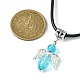 Angel Shape Alloy with Glass Pendant Necklaces NJEW-JN04560-04-3