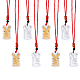 Chgcraft 16 pièces 2 couleurs feuille d'or lapin pendentif colliers sertis de cordes rouges NJEW-CA0001-08-6