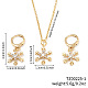Элегантные серьги-кольца и ожерелья с подвесками из латуни с микропаве из прозрачных кубических цирконий в форме снежинки для женщин ET8021-1-1