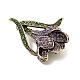 Броши из сплава тюльпанов со стразами для одежды рюкзака JEWB-M069-02AG-01-3