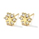 Серьги-гвоздики из прозрачного кубического циркония с цветочным узором из латуни и микропаве EJEW-D318-10G-5