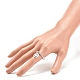 Синтетическое гематитовое круглое кольцо на палец с бусинами и латунными подвесками с улыбающимся лицом RJEW-JR00473-05-2