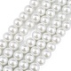 Round Pearlized Glass Pearl Beads Strands X-HY-12D-B01-7