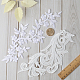 GORGECRAFT 4 Pairs 2 Styles Embroidery Floral Applique White Iron on Patches Beige Sew on Applique Blossom Leaves Lace Fabric Appliques for DIY Sewing Crafts Wedding Clothing Backpacks Embellishments DIY-GF0007-20-3