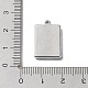 304ステンレス鋼ペンダントラインストーンセッティング  目で四角形  ステンレス鋼色  1mmのラインストーンに適する  20.5x13x2.5mm  穴：1.6mm STAS-M323-56P-3