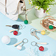 Olycraft 12 pièces 4 couleurs mini baseball pu pendentif en cuir porte-clés avec batte de baseball en bois DIY-OC0011-25-5