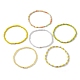 Set di braccialetti elasticizzati con perline di ottone e semi di vetro da 6 pezzo BJEW-JB09538-04-3