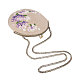 Shegraceコーデュロイ女性イブニングバッグ  刺繍ミルクの綿の花  合金の花の財布のフレームハンドル  合金ツイストカーブチェーン  ミスティローズ  210mm JBG008B-01-6
