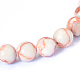 Brins de perles rondes en netstone rouge naturel X-G-E334-8mm-06-2