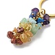 Porte-clés en perles de pierre précieuse naturelle sur le thème du chakra KEYC-JKC00416-01-3