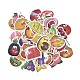 50 pièces 50 styles pvc en plastique fruits ensembles d'autocollants de caractère STIC-P004-34-2